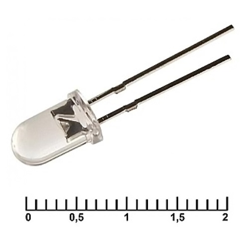 LED 5mm Желтый прозрачный (от 3шт) 