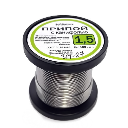 ПОС 61+Флюс 1,5mm 100g 
