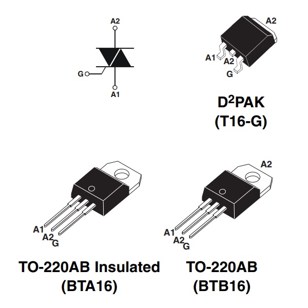 Симистор BTB16-600BW [TO-220]