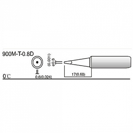 Жало гильза 900M-T-0,8D Медь YIHUA