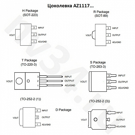 Микр-ма _1117-5.0 /AZ1117H-5.0  [SOT223] 