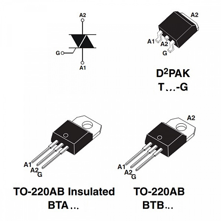 Симистор BTA12-800B  [TO-220]