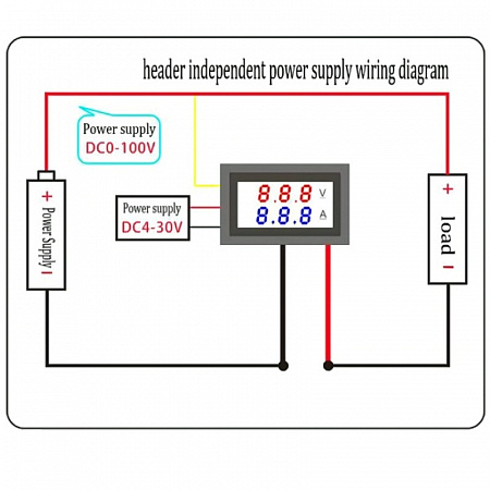 Модуль Амперметра 10А(крас.) +вольтметр 0-100V(крас.) 