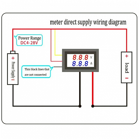 Модуль Амперметра 10А(крас.) +вольтметр 0-100V(крас.) 