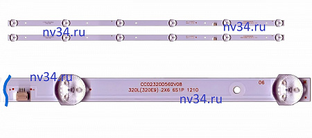 Комплект подсветки 32" 6V 6 линз 562мм *2шт