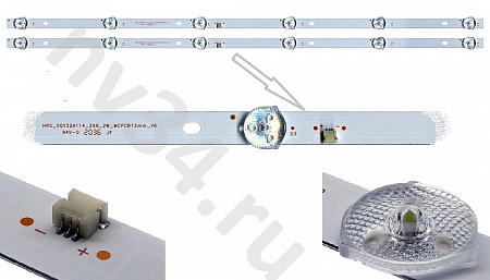 Комплект подсветки 32" 3V 6 линз 575мм *2шт