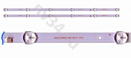 Комплект подсветки 32" 3V 6 линз 562мм *2шт 