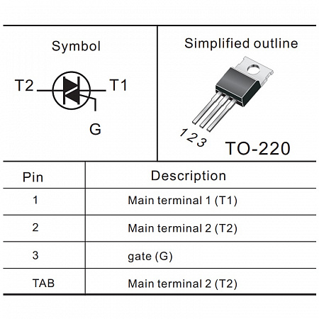Симистор BT137X-800  [TO-220F]