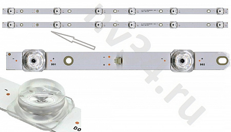 Комплект подсветки 32" 3V 6 линз 544 мм *2шт 