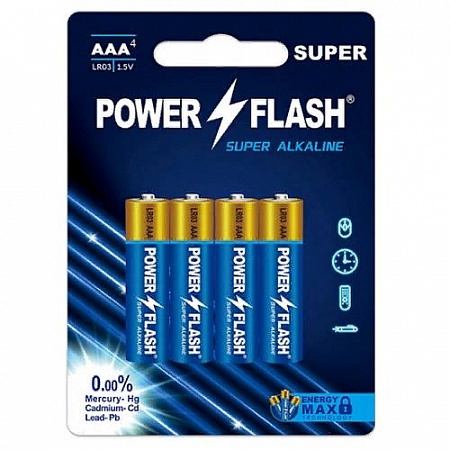 Батарея 1,5V AAA (LR03) Алкалиновая Power Flash. 
