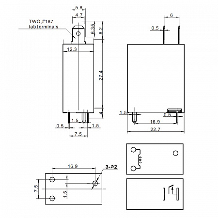 Реле 12VDC /SMH-112DMP