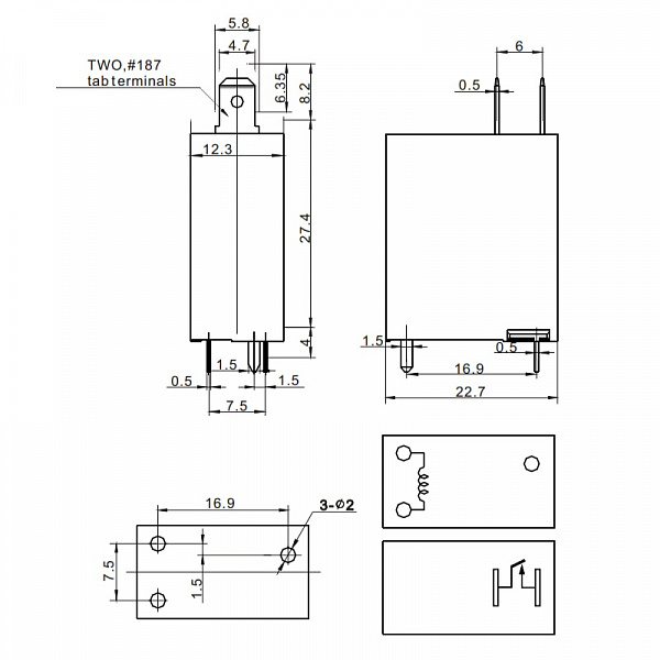 Реле 12VDC /SMH-112DMP