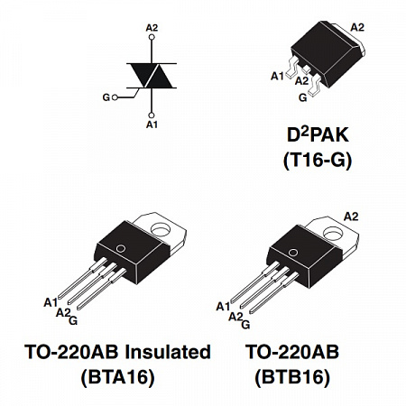 Симистор BTB16-800BW [TO-220] 