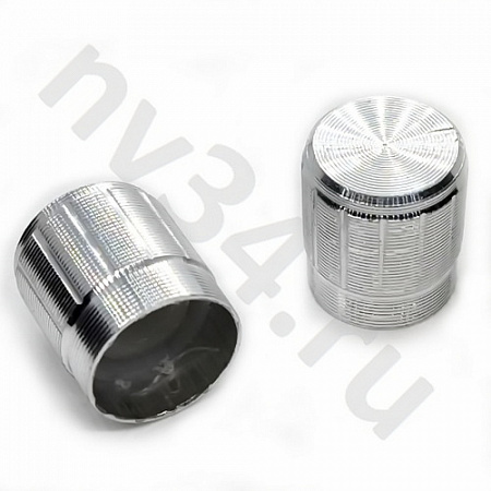 Ручка резистора внут. D=6mm h=17mm внеш. D=15mm серебро 