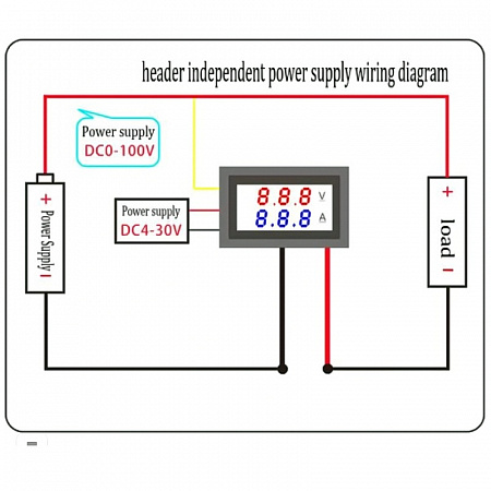 Модуль Амперметр 1A(синий) + вольтметр 0-100V(красн) 