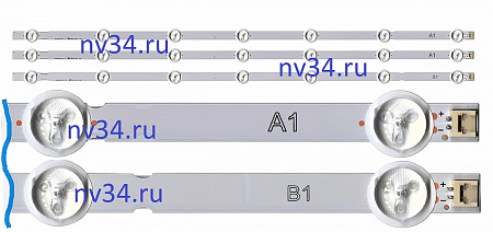 Комплект подсветки LG 32'' ROW2,1 /3 планки A,B 7+7+7 линз 3V 630мм 