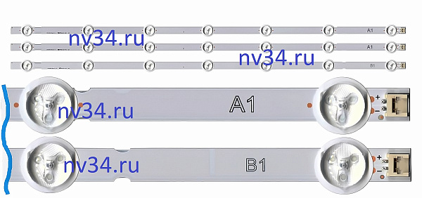 Комплект подсветки LG 32'' ROW2,1 /3 планки A,B 7+7+7 линз 3V 630мм 